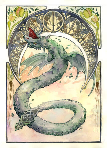Reptilicus (watercolor)